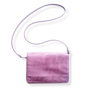 H&M Mauve Faux Suede + Leather Crossbody Bag